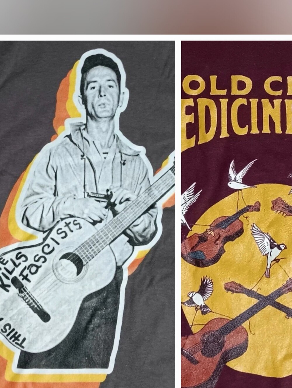 Woody Guthrie / Old Crow Medicine Show new 2 t-shirt lot hippie rock